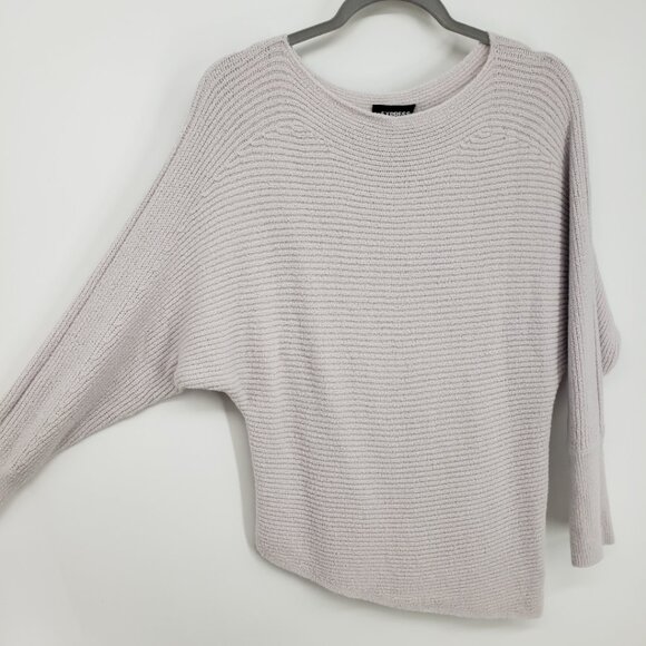 Express Asymmetric Hem Ribbed Knit Pullover Tunic Sweater XS Womens Pale Gray - Picture 5 of 10